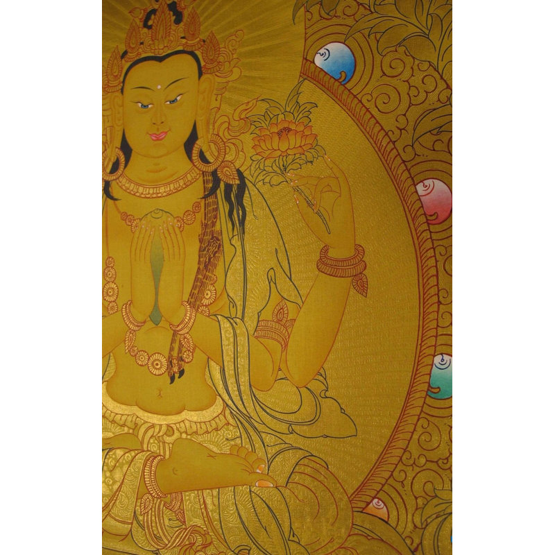 108 Chenrezig Thangka (Thangka sans brocart)