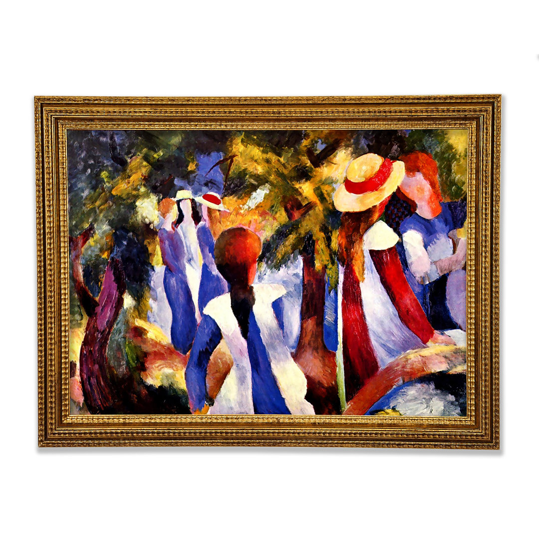 Girls In The Open von August Macke - Einzelne Bilderrahmen Kunstdrucke