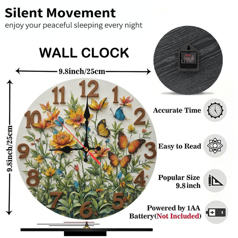 Horloge avec papillons