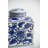 5X5x8" Hand Painted Square Canister, Blue And White Floral Pattern