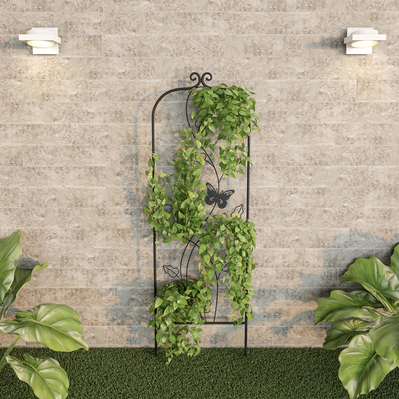Treillage en métal Doedo, H 46 po x l 14,8 po x P 6,5 po, Noir