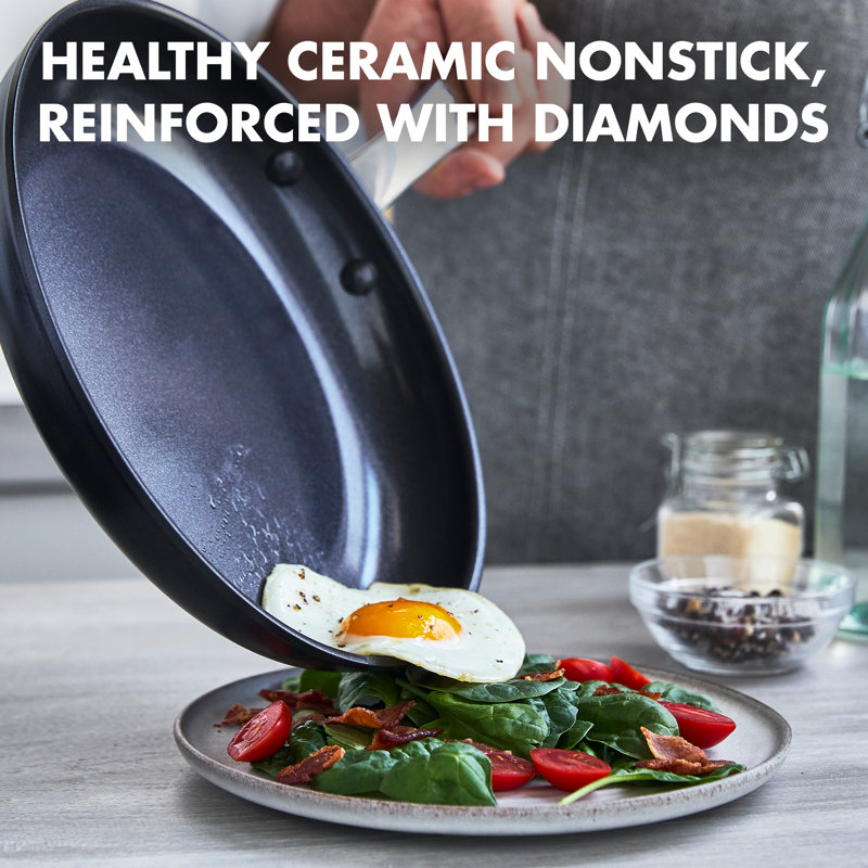 GreenPan Chatham Black Prime Midnight Healthy Ceramic Nonstick, 5 Piece Cookware Set