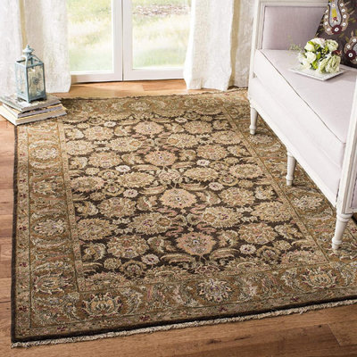 Tapis oriental brun en laine Stiles