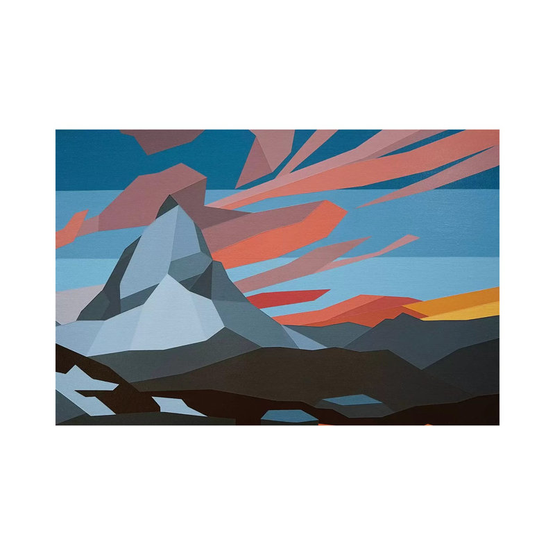 Orange Clouds Mountain by Jun Youngjin - Wrapped Canvas Gallery-Wrapped Canvas Giclée, 30.48cm H x 45.72cm W