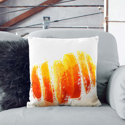 Floating Sliced Orange in Abstract Cushion with Filling