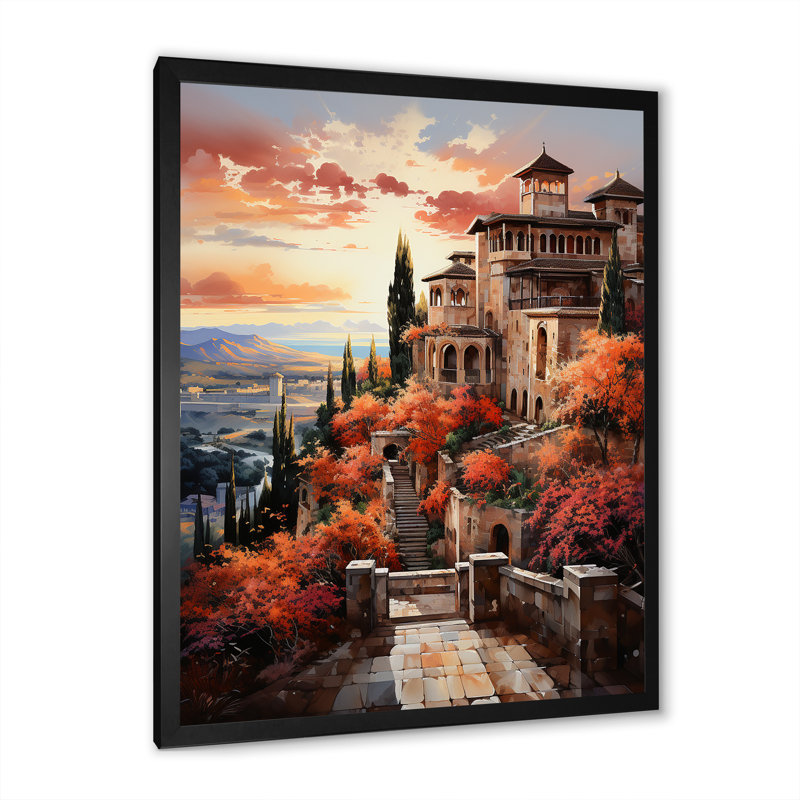 Spain Alhambra Palace - Spain Canvas Print, Cadre photo noir, H 32 po x l 16 po x P 1 po