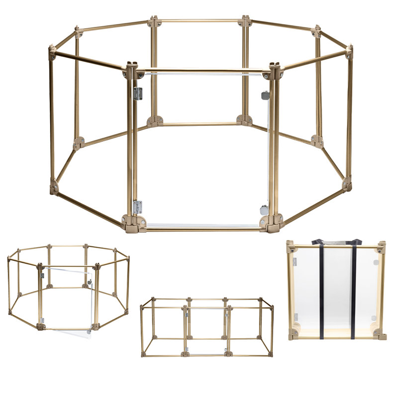 25.6'' H 8 Panel Metal Exercise Pen With Door