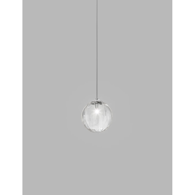 Puppet 1 - Light Pendant, 88" H x 9" W x 9" D, Crystal Transparent, Glossy Chrome