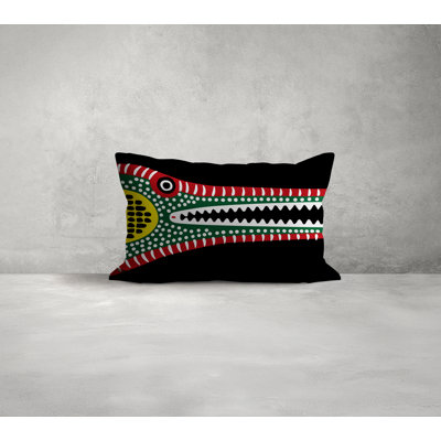 Criso Crocodille Folksy Rectangle Throw Pillow