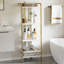 4 Tier Bookshelf, Gold Narrow Bookshelf With Metal Frame, Small Bookshelf With Open Display Shelves, Bookcase