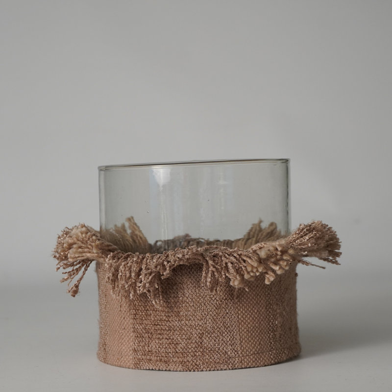 Glass Tabletop Votive Holder, Cream, 6" H x 6" W