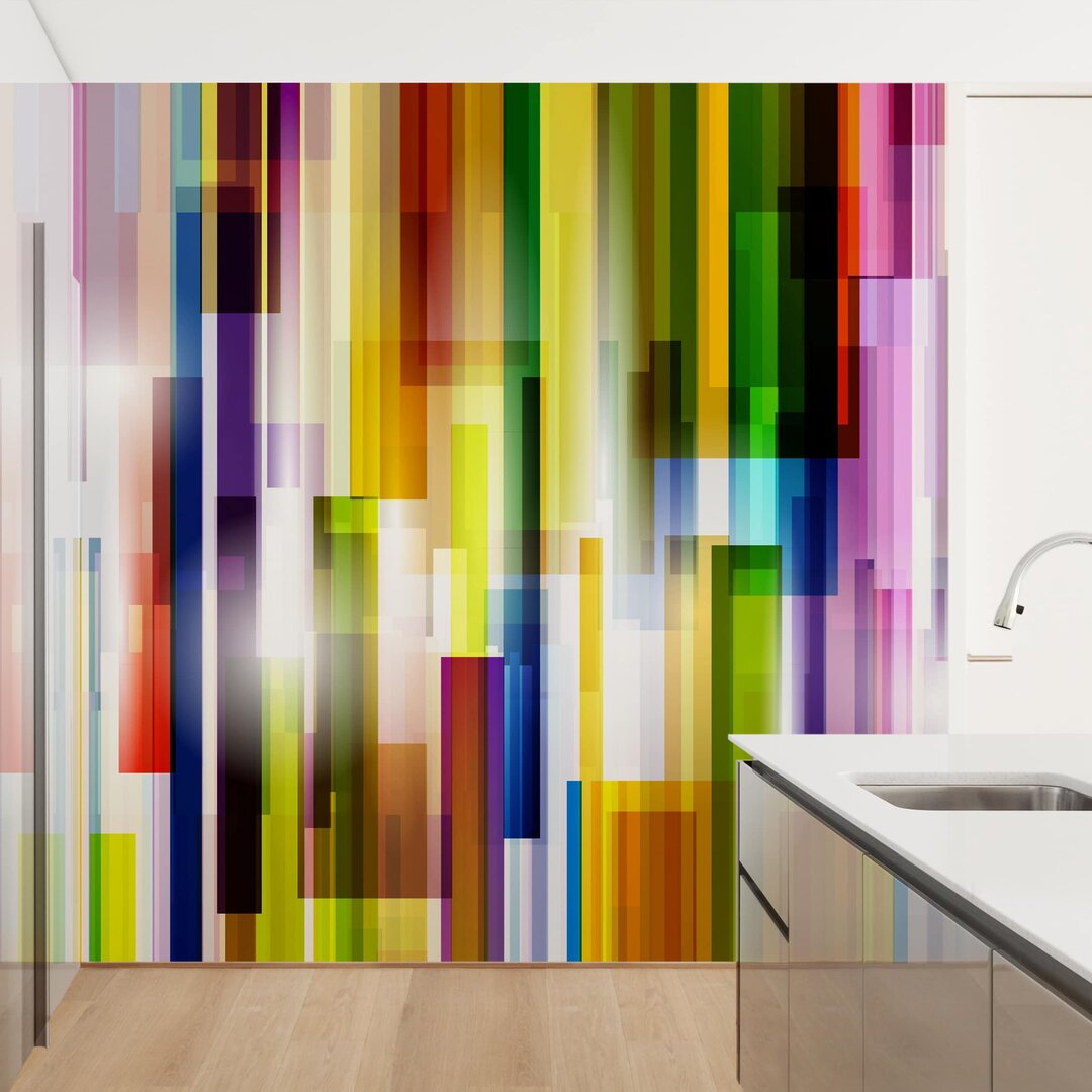 Strukturierte Tapete Rainbow Cubes 1,92 m x 192 cm