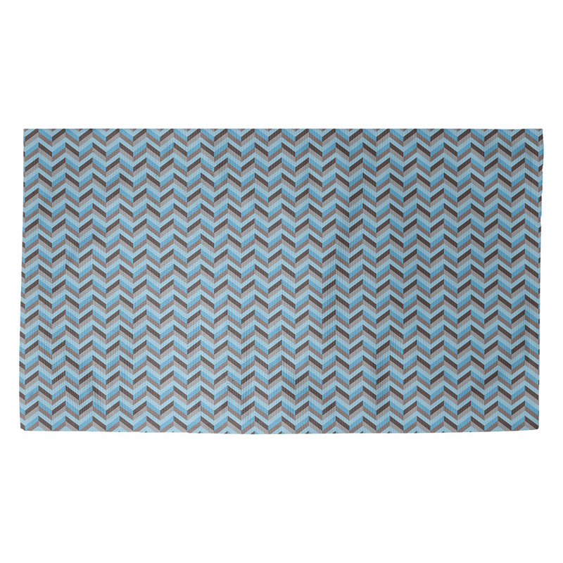 Tapis de porte à chevrons Avicia, Rectangle 2 pi 1 1/2 po x 3 pi 6 po, Gris