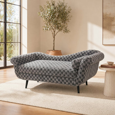 Diamond Pattern Scroll Arm Chair - Stylish Recliner For Living Rooms, Bedrooms & Home Offices