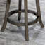 Tabouret de bar 30 po gris patiné avec housse en tissu gris anthracite - choix gris pivotant, rehausse l'apparence de l'espace-91321746