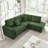 L Shaped Corduroy Sofa with Reversible Chaise Lounge-1078886983