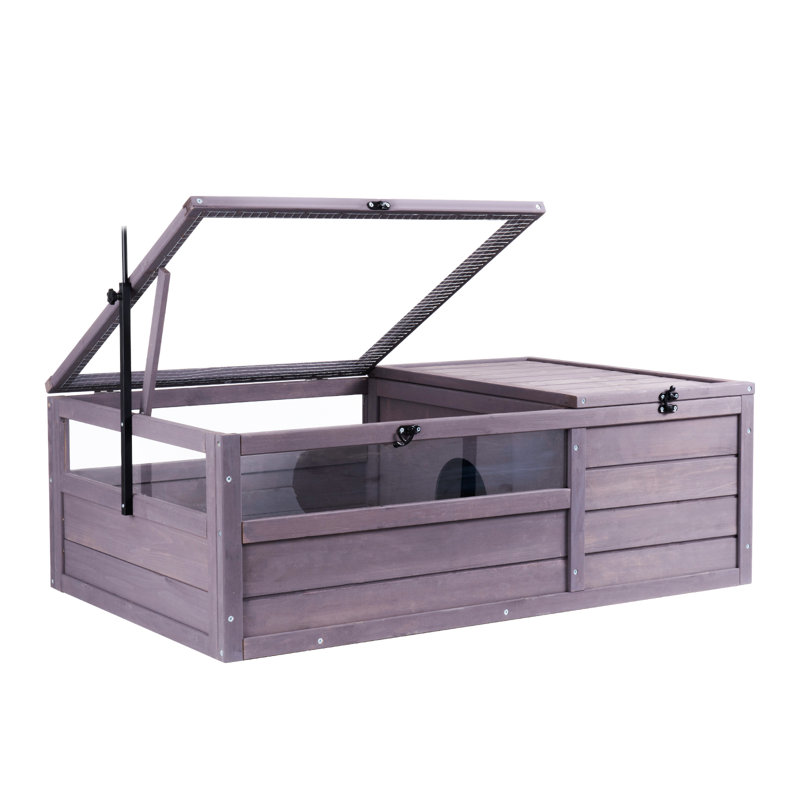 Maison de tortue en bois 2 pièces pour l'intérieur et l'extérieur