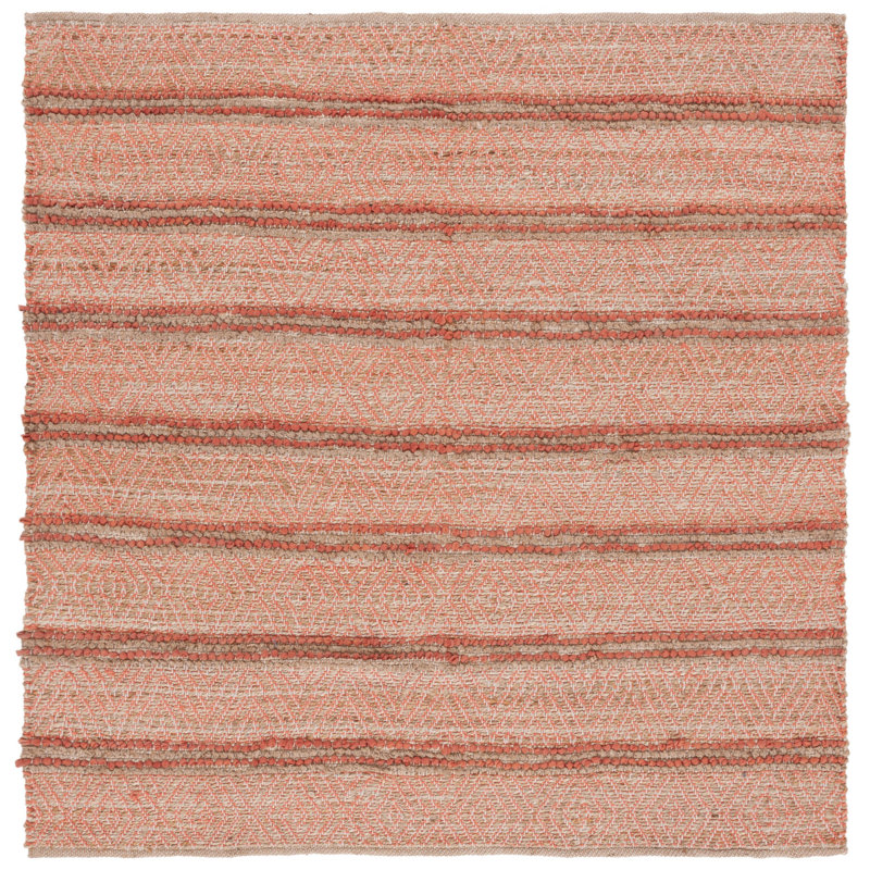 Abbiegale Hand Woven 0.8 Jute 0.2 Cotton Southwestern Rug, Square 6'