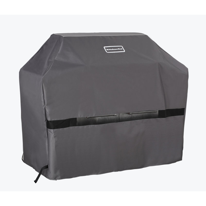 Gray Polyester PVC Large Grill Cover with Velcro Straps