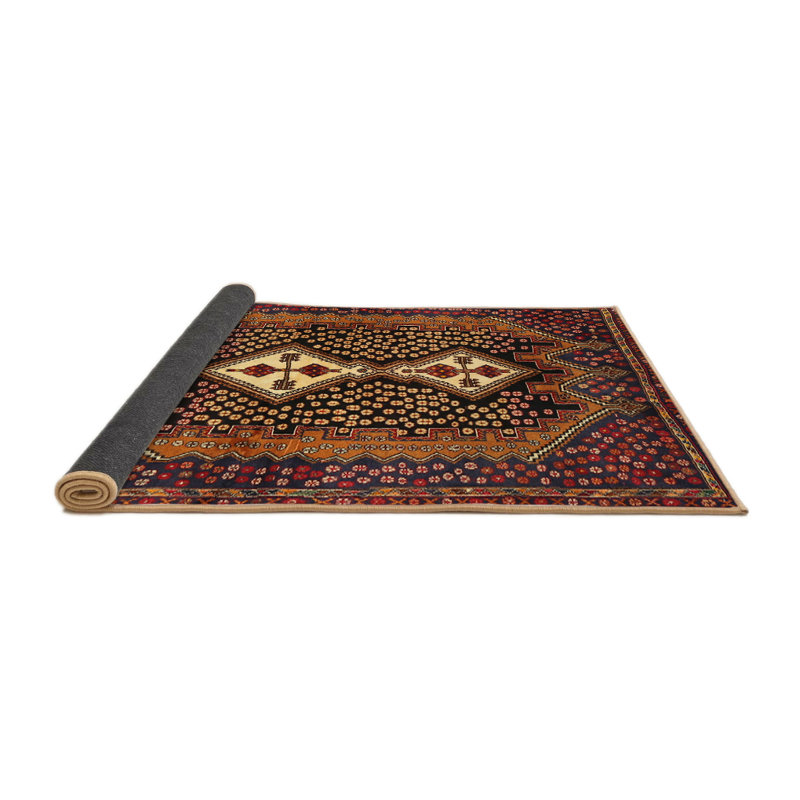 Tapis brun Southwestern, Rond 5 pi