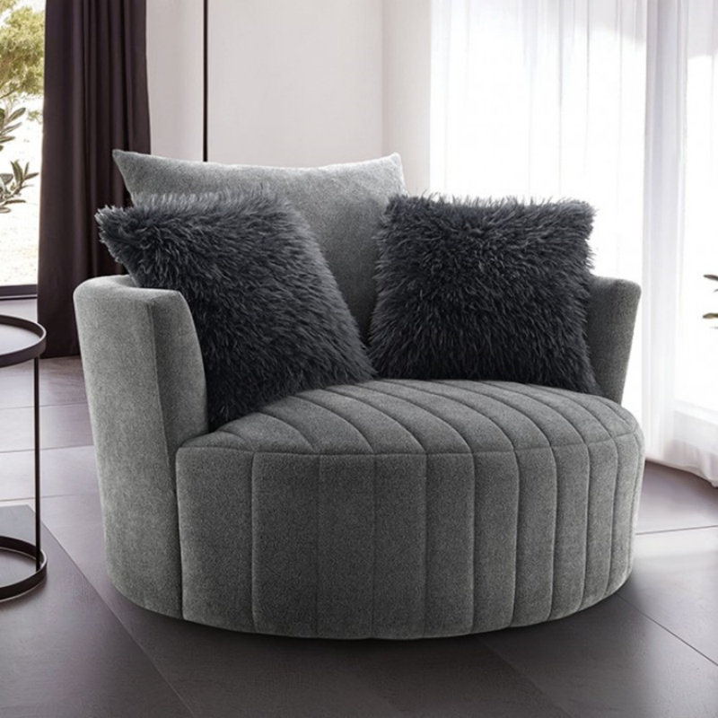 Chaise pivotante Carlos, Gris foncé