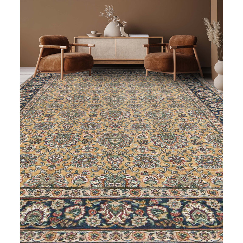 Hand-Knotted High-Quality Gold Area Rug