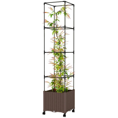 Plant Cage,Raised Garden Bed,Mobile Trellis Plant Bed
