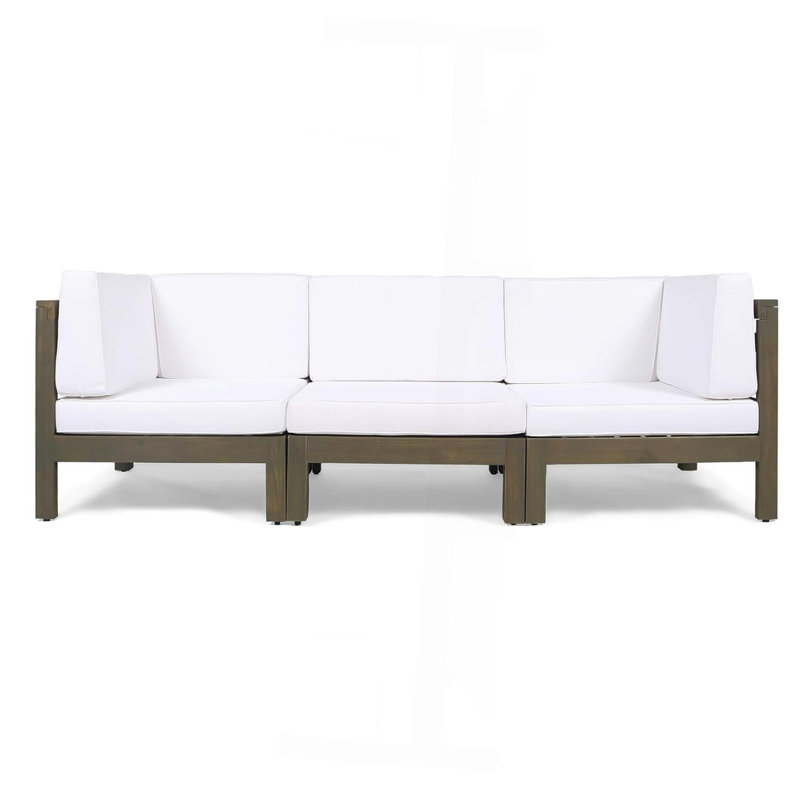 Ensemble de canapé 3 pièces, Coussin blanc / cadre gris