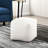 Modern Pouf With Faux Fur Upholstery, Non-Slip Floor Symbol, Zippered, 300Lbs Weight Capacity Square Pouf, Cushion, Holding