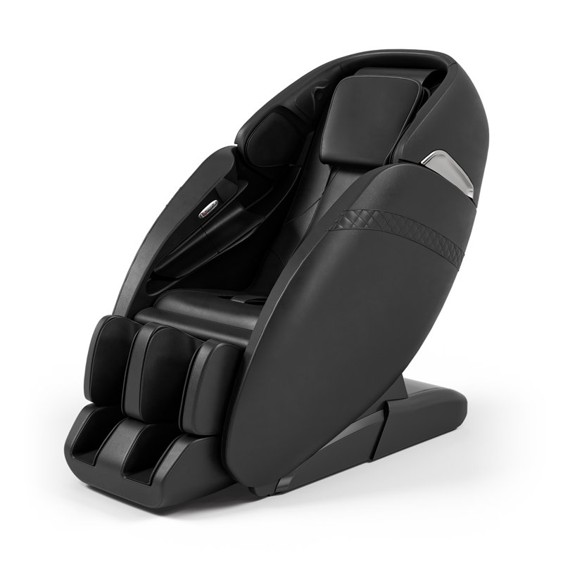 Fauteuil de massage inclinable électrique en similicuir, Similicuir noir