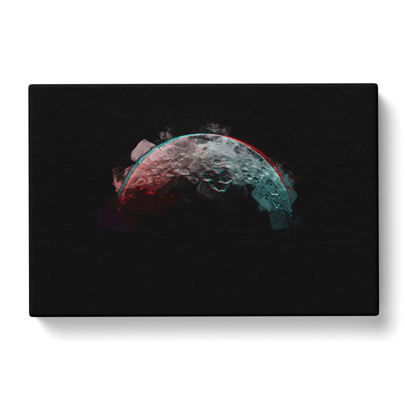 Moon in Abstract - Wrapped Canvas Graphic Art Print, 35cm H x 50cm W x 3cm D