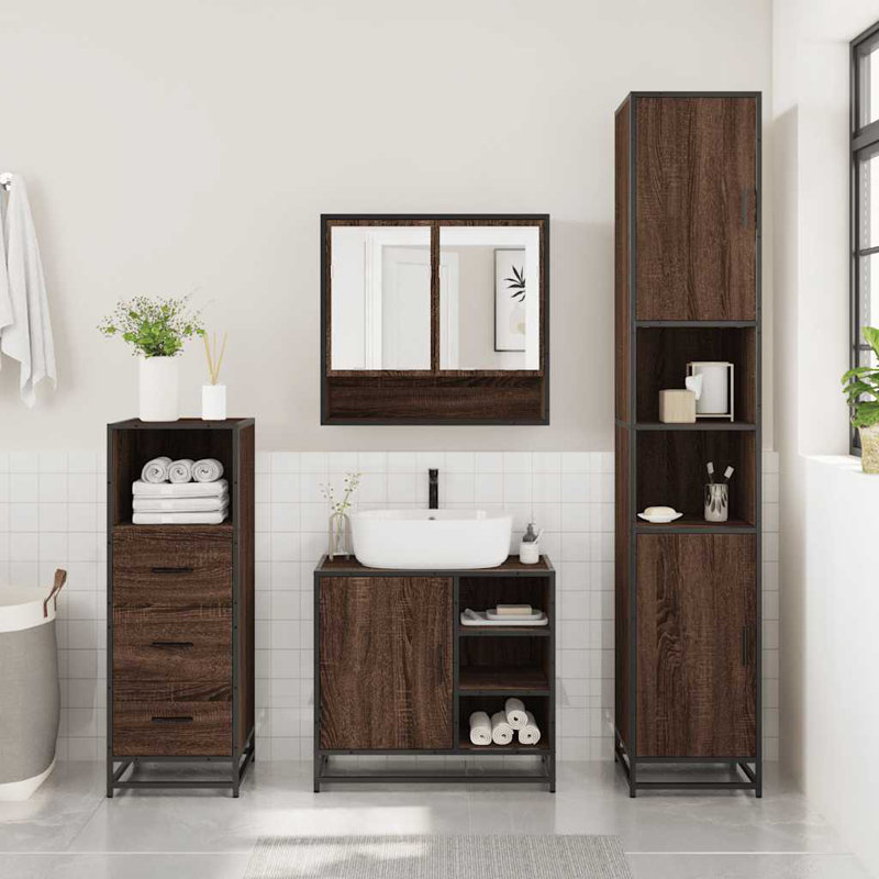 Bathroom Furniture Suite, Brown Oak