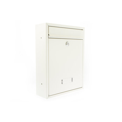 Trent Wall Mounted Galvanised Steel Lockable Weatherproof Post Box - 26x34x9cm
