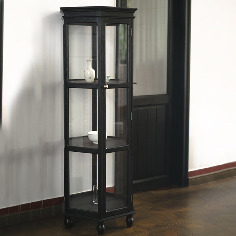 Bibliothèque à porte en verre, Noir, noir, noir, noir
