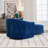 Upholstered  Swivel Barrel Armchair With Ottoman-48643586