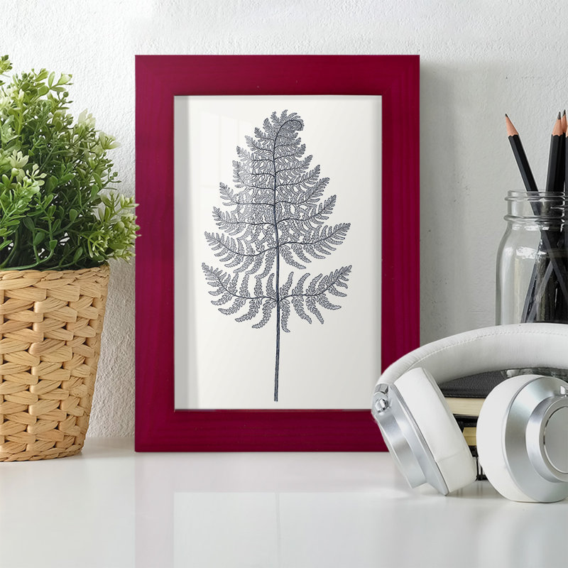 Indigo Botany Study VIII - Reproduction d'un seul cadre photo, Rouge, H 6 po x l 4 po x P 1 po