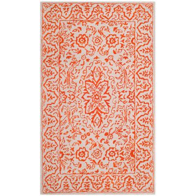 Zeringue Hand Tufted Viscose/Wool Floral Rug in Gray/Rust