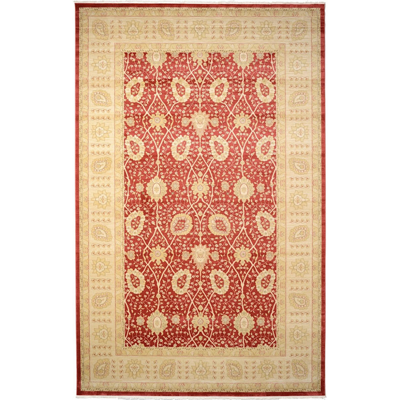 Tapis à motif oriental rouge Stirling, Rectangle 3 pi 3 po x 5 pi 3 po