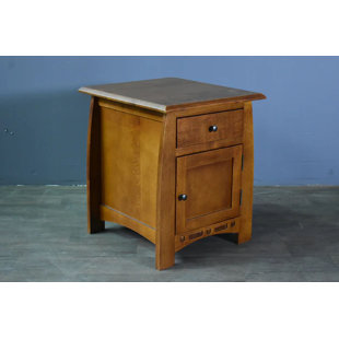 Shabbona Solid Wood End Table with Storage