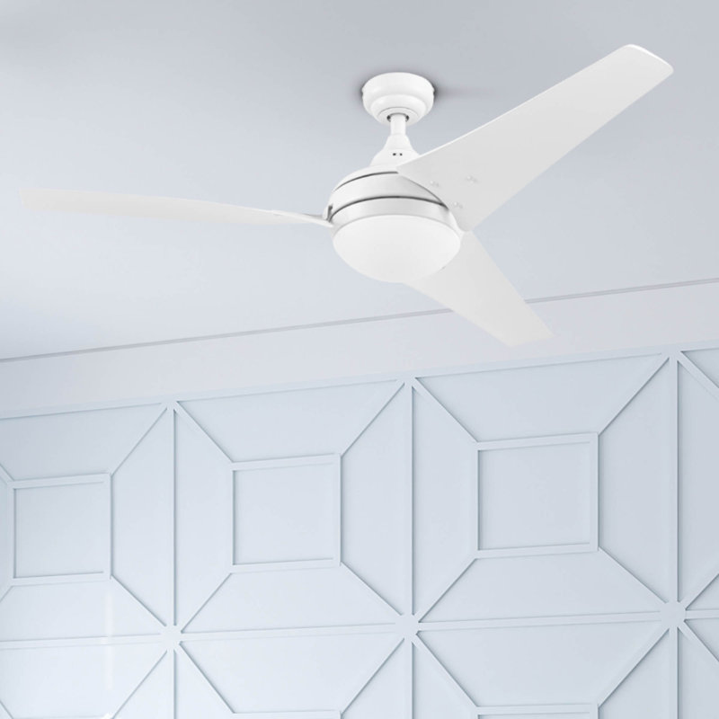 Maxon 52" Ceiling Fan with LED Lights, Satin Nickel/Black