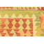 Tapis en laine orange/vert 4 pi 3 po x 5 pi 9 po one-of-kind à la main noué la new age Elland