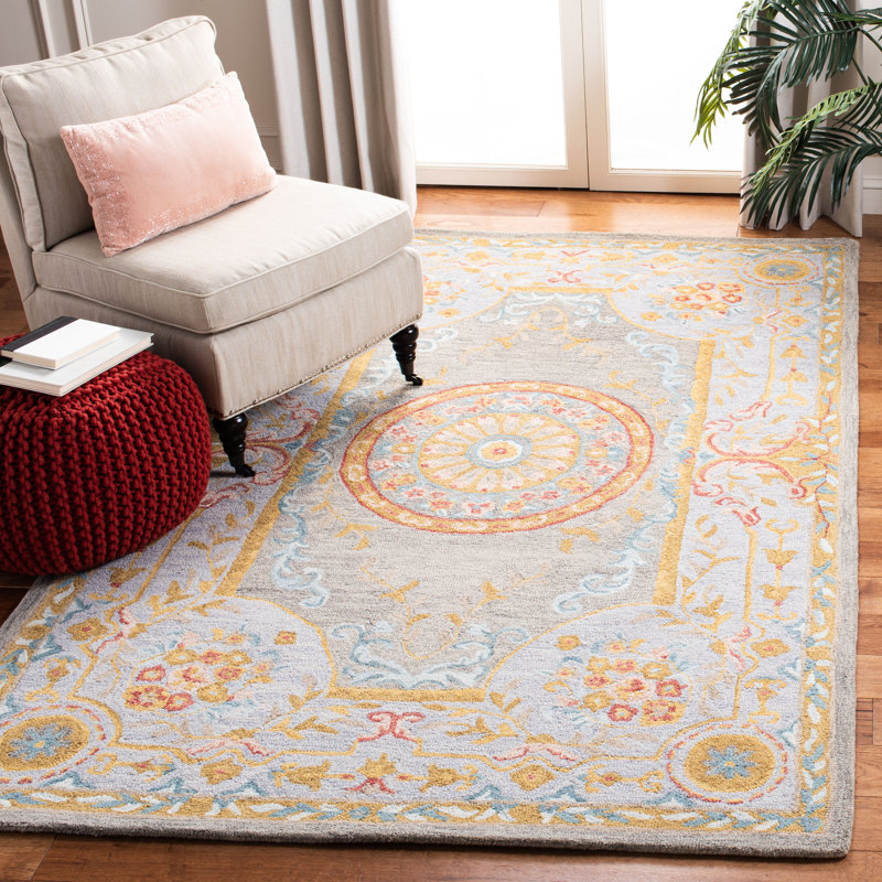 Paze Hand Tufted Wool And Cotton With Latex Oriental Rug, Rectangle 4' x 6'