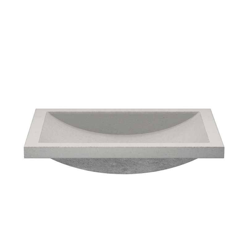 NativeStone Handmade Rectangular Undermount Bathroom Sink, Ash