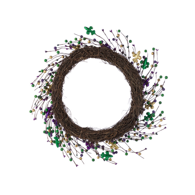 Couronne de baie de Mardi gras 20 po et fleur de lis