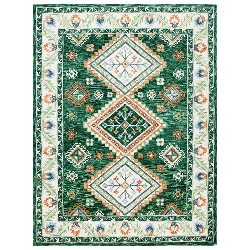 Hand Tufted Wool Southwestern Rug, Square 7'