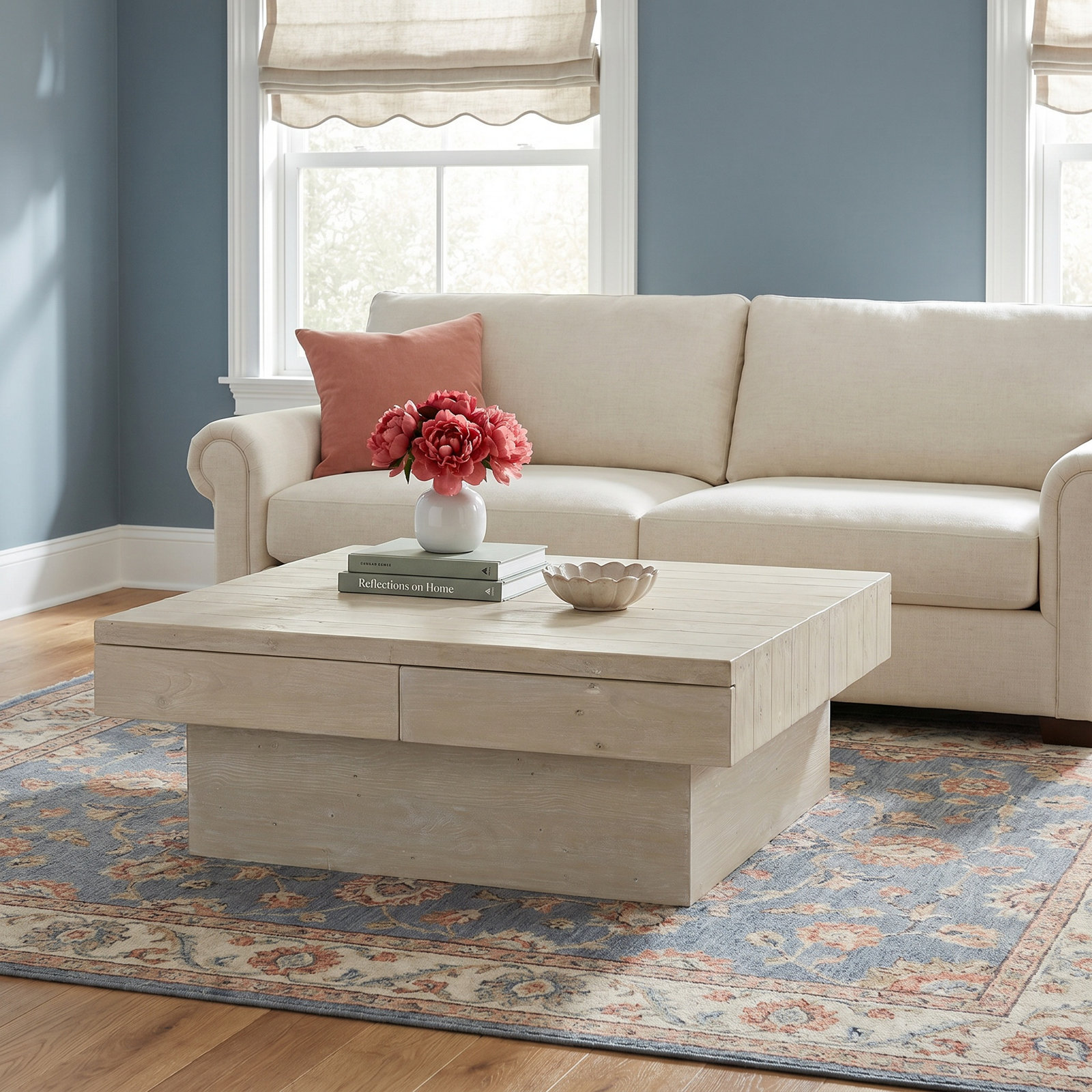 Solid Wood Coffee Table with Storage