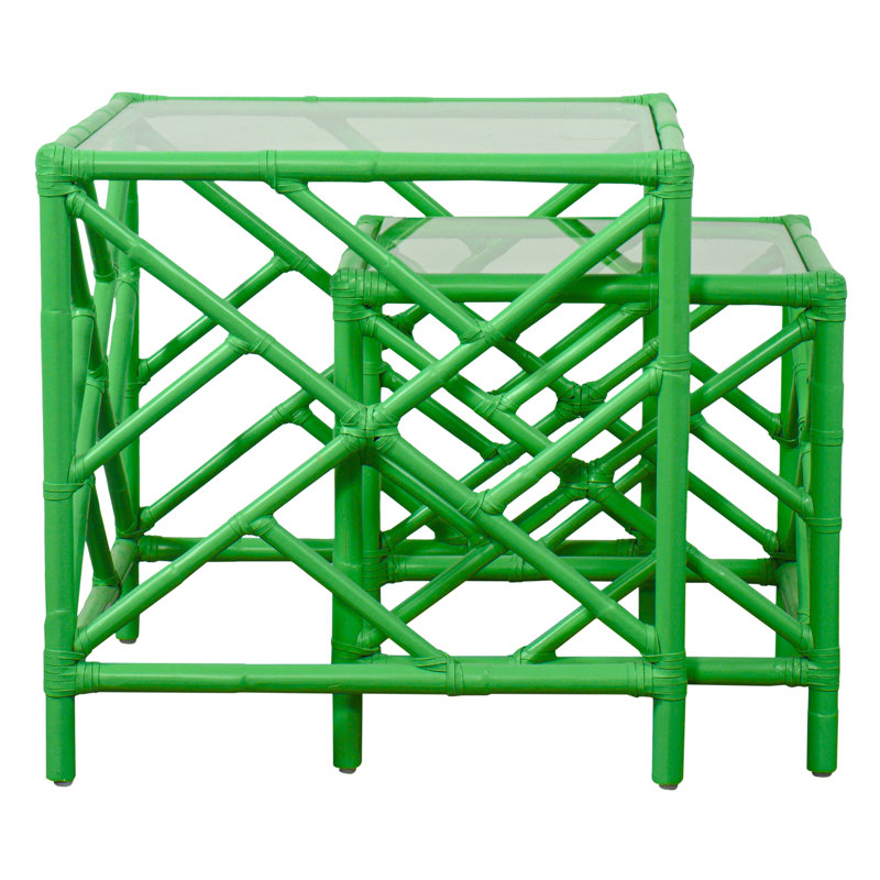 Tables gigognes Chippendale, Vert vif
