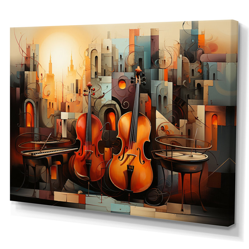 Décoration murale Sunlit Symphony I - Collages abstraits, Toile tendue, H 24 po x l 32 po x P 1 po