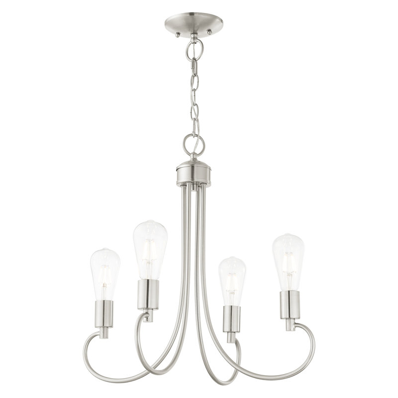 Lustre classique à 7 lumières de style bougie Hitterdal, Nickel brossé, 7 lumières