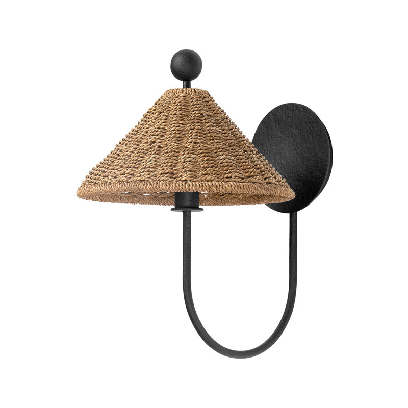 Layton 1 Light Wall Sconce, Black Iron